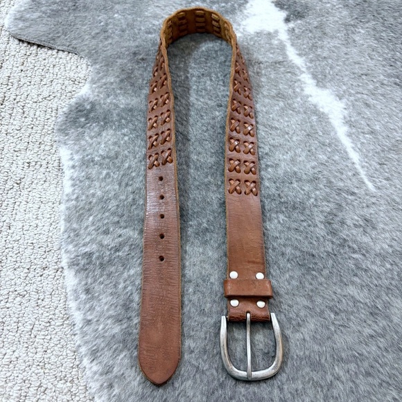 Genuine Leather Braided Belt 32 - Picture 3 of 11